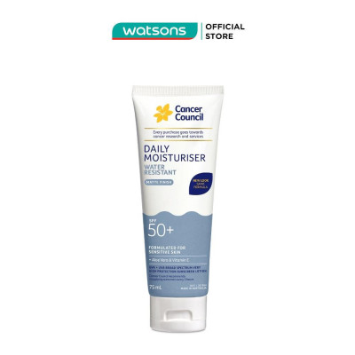 Kem Chống Nắng Cancer Council Face Day Moisturizer Dưỡng Ẩm & Chống Nước Dành Cho Da Mặt SPF50+ UVA-UVB 75ml