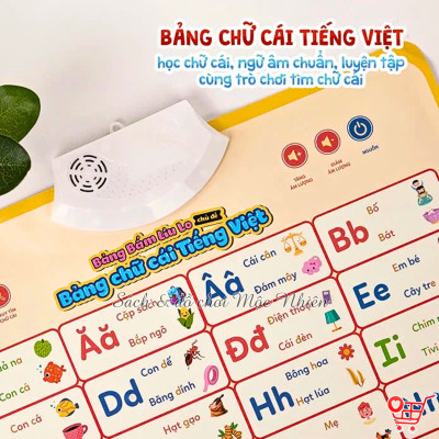 Đồ chơi Bảng âm thanh bấm Líu Lo dạy cho trẻ học phát âm song ngữ Anh Việt Ú Òa giúp bé phát triển trí thông minh