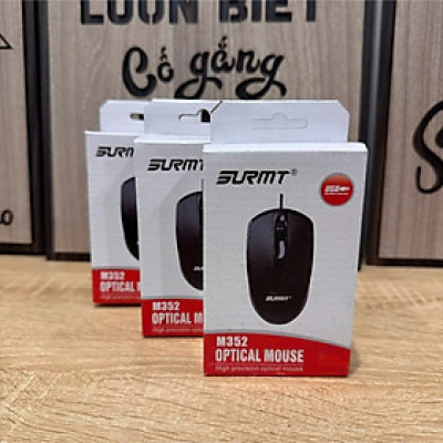 Chuột máy tính văn phòng SURMT M352 có dây chuẩn cổng USB 1000dpi thiết kế ôm gọn tay dễ chịu - Optical mouse - miếng lót chuột