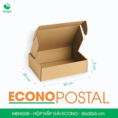 MENG05 - 30x20x5 cm - 20 Hộp carton nắp gài đóng hàng giá rẻ, hộp gói hàng, hộp quà thời trang