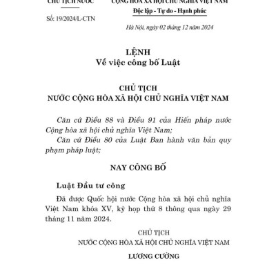 Luật đầu tư công 2024 - bản in 2025