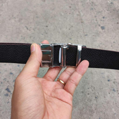 Thắt Lưng Da Bụng Cá Sấu N22ND_B (mặt bạc)