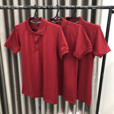Áo Phông PoLo có cổ , Vải Mặc Mát Áo Thun Có Cổ Cá Sấu 4 Chiều Đỏ Đô