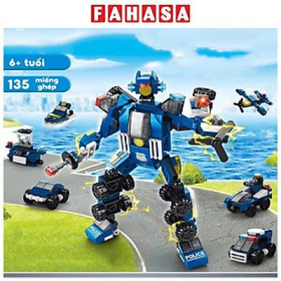 Đồ Chơi Lắp Ráp Chiến Binh Cảnh Sát Siêu Cấp 6 Trong 1 - Super Police Warrior - Toys&Joys 8971-6 (135 Mảnh Ghép)