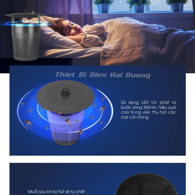 Đèn Bắt Muỗi Rạng Đông - Máy Bắt Muỗi Thông Minh Rạng Đông DBM01 Không Tạo Mùi, Không Gây Ồn, An Toàn - CÓ VIDEO