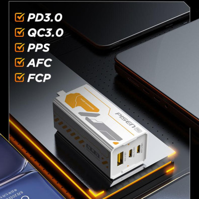 Sạc Nhanh Pisen Pro - Mecha GaNUltra 70W 2C1A
