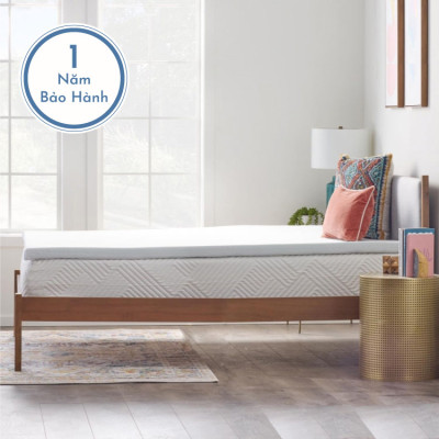 Nệm Foam Topper NOOZ Home Goods với Tiêu Chuẩn CertiPUR-US Ruột Đệm Cao Su Non Hỗ Trợ Nâng Đỡ Vỏ Đệm Tencel