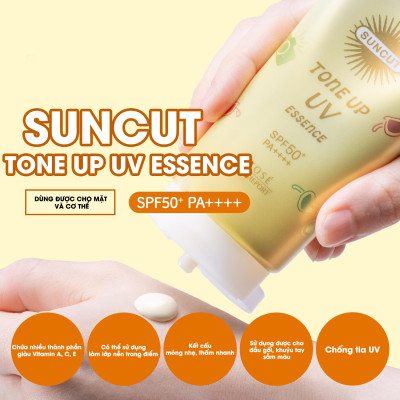 Essence Chống Nắng Nâng Tone Kose Suncut Tone Up UV Essence YN SPF 50+ PA++++ Màu Vàng 80 G