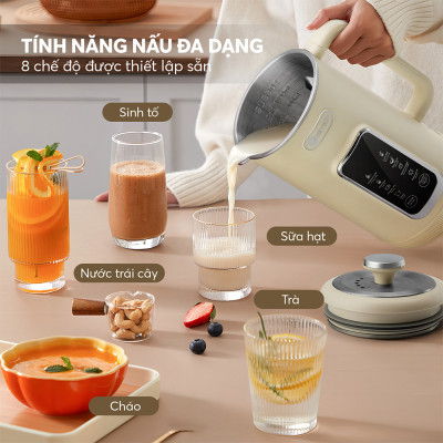 Máy làm sữa hạt Elmich 1L CBE-8650, Hàng chính hãng, 7 chế độ nấu, tự làm sạch, điều khiển cảm ứng - JoyMall