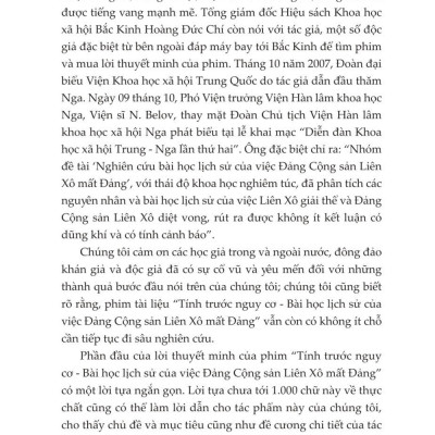 Tính trước nguy cơ - Suy ngẫm sau 20 năm Đảng Cộng sản Liên Xô mất đảng (bản in 2024)