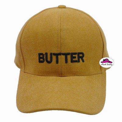 Nón kết nhung Ulzzang thêu chữ Butter đẹp, chất liệu vải nhung mềm mượt, có khóa tăng giảm size - Hạnh Dương