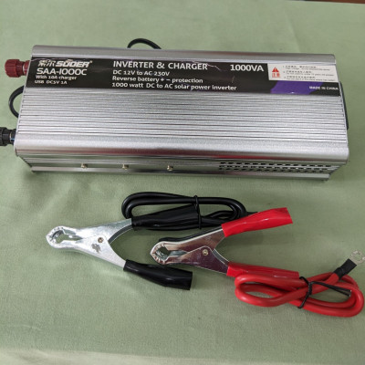 Kích Chuyển Đổi Điện Suoer 1000W 2IN1 - Kích 12V Lên 220V Kèm Sạc Ắc Quy Tự Ngắt Khi Đầy