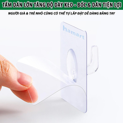 COMBO 5 Móc Sừng Nhựa Treo Giỏ Đựng Quần Áo Nhà Tắm Dán Tường Hamart Treo Đồ Đa Năng Tấm Lớn Siêu Dính