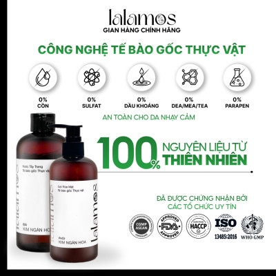 Combo sạch da Lalamos Nước tẩy trang Đài Kim Ngân Hoa 280ml + Sữa rửa mặt Phôi Kim Ngân Hoa 280ml