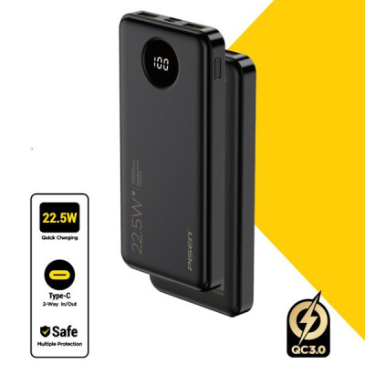 Sạc Dự Phòng Pisen Pro - Power Cube 22.5W 10500mAh - Màu Đen