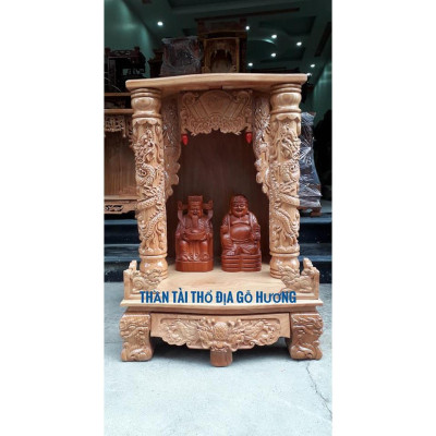 Tượng thần tài thổ địa gỗ hương 20cm - Đồ Gỗ Vinh