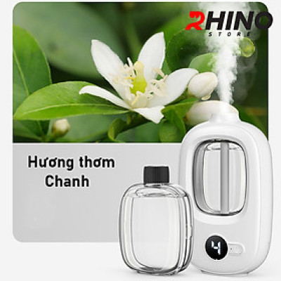 Máy phun sương tinh dầu Rhino H602 tạo ẩm 4 chế độ, tích điện, nhỏ gọn, dán tường - Hàng chính hãng