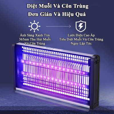 Đèn Bắt Muỗi Diệt Côn Trùng KUNBE Công Suất Lớn Phù Hợp Nhiều Không Gian Sử Dụng An Toàn Hiệu Quả