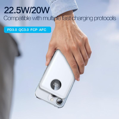 Sạc Dự Phòng Pisen Pro - Power Cube 22.5W 10500mAh - Màu Trắng