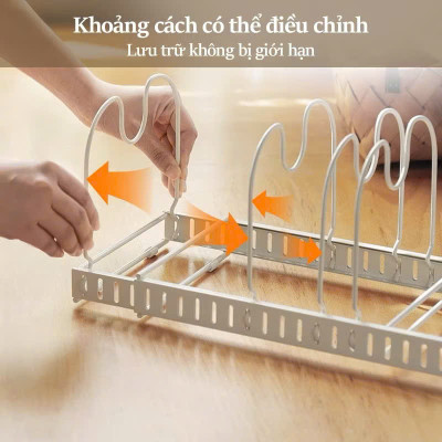 Kệ Để Nồi Chảo Đa Năng - Giá Úp Nồi Điều Chỉnh Độ Dài, Tiết Kiệm Không Gian, Kệ Nhà Bếp - HÀNG CHÍNH HÃNG MINIIN