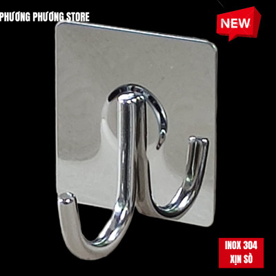 Combo Móc Dán Tường Inox 304 Hình Trụ Vuông Không cần Dục Lỗ Cao Cấp Chống Gỉ Sét Siêu Bền Siêu Chịu Lực - Móc Treo Đồ Gia Đình Tiện Dụng