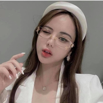 Gọng Kính xinh, Kính giả cận, Kính Mắt vuông Trong suốt chống nắng chống UV thời trang Korea + tặng tuavit Kính Xinh mini đa năng