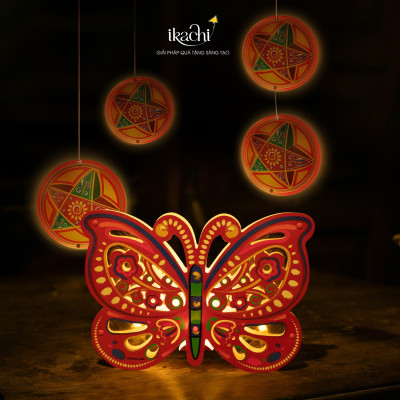 Lồng đèn Trung Thu - Lồng đèn trang trí "Ký ức tuổi thơ" hình Bướm size 30cm