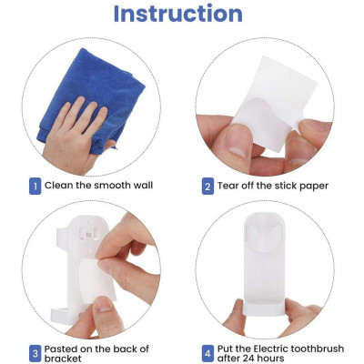 Kệ Dán Tường Nhiều Màu Để Bàn Chải Điện Cao Cấp, Nhiều Màu Lựa Chọn, Phù Hợp Với Phòng Tắm Hiện Đại, Với Miếng Dán 3M. TakyHome 4015