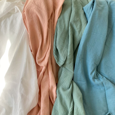 Vải Xô Crepe Màu Trơn 100% Cotton Mềm Mịn, Thấm Hút Tốt | Đa Dạng Màu Sắc | Chuyên Dùng May Chăn Ga Gối Hàng Nhập Khẩu Khổ (3m x 2m45)