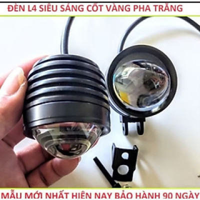 1 BÓNG ĐÈN TRỢ SÁNG BI CẦU L4 SÁNG PHA TRẮNG CỐT VÀNG LẮP XE MÁY ÔTÔ