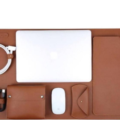 Combo 5 in 1 gồm bao da, túi da chống sốc, dekspad, ví đựng phụ kiện... cho macbook, laptop, surface cao cấp