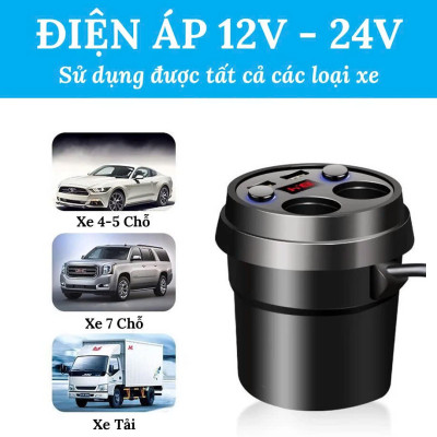 X25 Mẫu Mới: Bộ Chia Cốjc Tẩju Sạc ÔTô 12v-24v 3.1A với Hiển Thị Điện Áp và 2 Cổng USB Sạjc Nhanh, ĐÈN TRANG TRÍ , ĐỒNG HỒ TREO TƯỜNG