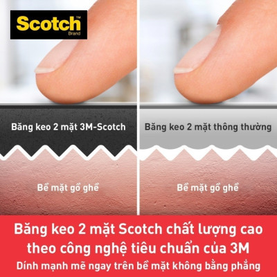 Băng dính hai mặt siêu dính 3M SCOTCH 414-S19, 19 mm x 1.5 m, 19mm x 4m