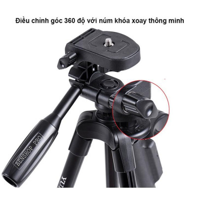 Chân đế điện thoại, chân đế máy ảnh Yunteng VCT 5208 kiêm giá đỡ có remote Bluetooth điều khiển chụp từ xa -Hàng Chính Hãng