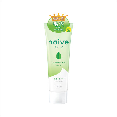 Sữa Rửa Mặt Sạch Sâu Chiết Xuất Lá Trà Xanh Kracie Naive Face Wash (Green Tea) - Tuýp 130G