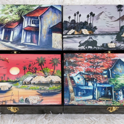 Hộp nữ trang Sơn Mài Cao Cấp Thanh Bình Lê size 14x24x6 cm đựng đồ trang sức, vật dụng nhỏ xinh, trang trí, làm quà tặng ý nghĩa