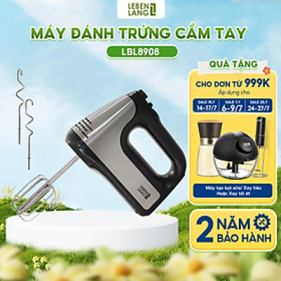 Máy đánh trứng Lebenlang, máy trộn cầm tay 5 tốc độ, công suất lớn 400W, bảo hành 2 năm - hàng chính hãng
