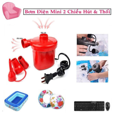 Máy Bơm Hơi 2 Chiều Mini Bơm Phao, Đệm Hơi - Màu Ngẫu Nhiên
