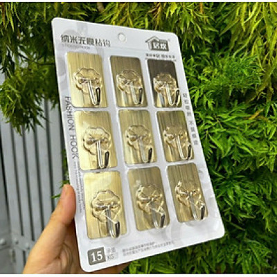 Vỉ 9 móc dán tường chịu lực siêu chắc, móc dán tường đa năng chịu nặng tốt