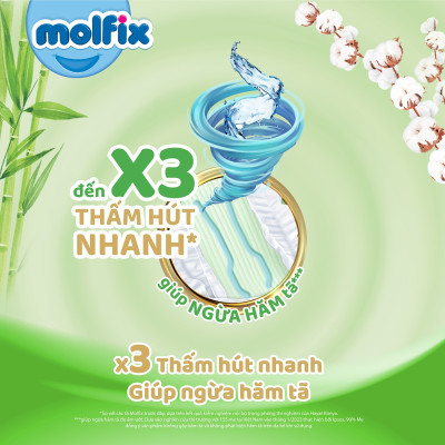 (MẪU MỚI CẢI TIẾN) Tã/bỉm DÁN Molfix size XL60 miếng cho bé 12-15kg