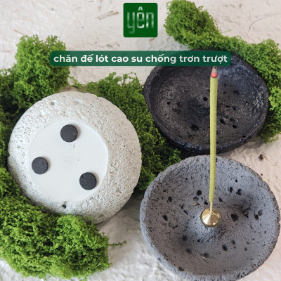 Đế Hứng Nhang Thảo Mộc Bằng Đá Phong Cách Wabi Sabi Trang Trí Nhà Bàn Thờ Thiền