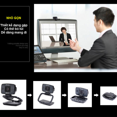ROGTZ - Webcam học Online cho máy tính AEBell BL-U22W Độ phân giải HD 720P Micro thu âm đa hướng Quay 360 độ Trục xoay linh hoạt Chỉnh sáng thông minh Cáp dài 1,5m USB 2.0 Tương thích nhiều HĐH Dễ cài đặt Dễ sử dụng - Hàng Chính Hãng
