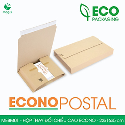 MEBM01 - 22x16x5 cm - 100 hộp carton thay đổi chiều cao siêu tiết kiệm - Hộp đóng sách, hộp gói hàng