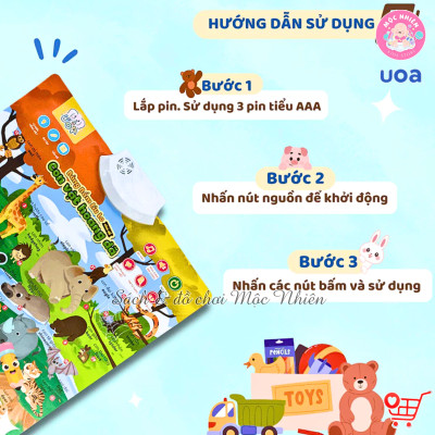 Đồ chơi Bảng âm thanh bấm Líu Lo dạy cho trẻ học phát âm song ngữ Anh Việt Ú Òa giúp bé phát triển trí thông minh