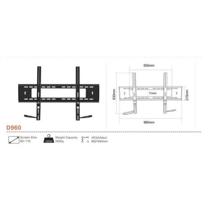 Giá treo tivi treo được tivi 60- 120 inch cố định D960 chịu tải trọng tới 200 kg - Hàng nhập khẩu