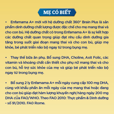 Sữa Bột Enfamama 360° Brain Plus Cho Mẹ Mang Thai Và Cho Con Bú