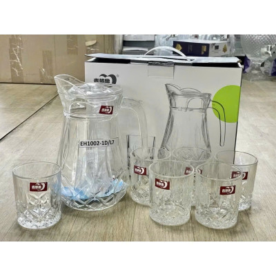 Bộ Bình Thủy Tinh Sang Trọng 6 Cốc – Quà Tặng Cao Cấp, Hộp Đựng, Thiết Kế Hiện Đại - HÀNG CHÍNH HÃNG MINIIN