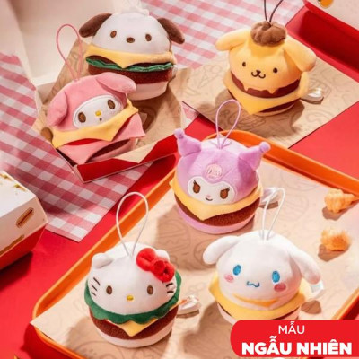 Móc Khóa Thú Bông Túi Mù Sanrio Characters - Burger Series - ToTy MP06 (Sản Phẩm Bên Trong Là Ngẫu Nhiên)