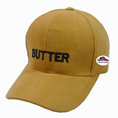 Nón kết nhung Ulzzang thêu chữ Butter đẹp, chất liệu vải nhung mềm mượt, có khóa tăng giảm size - Hạnh Dương