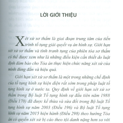 Giới Hạn Xét Xử Sơ Thẩm Trong Tố Tụng Hình Sự (Sách Chuyên Khảo) 
